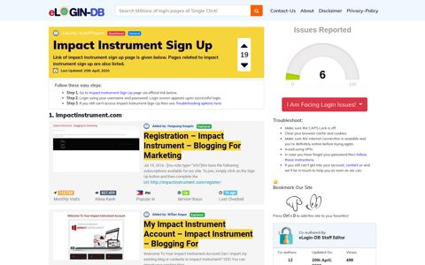 Impact Instrument Sign Up - Find Login Page of Any Site ...