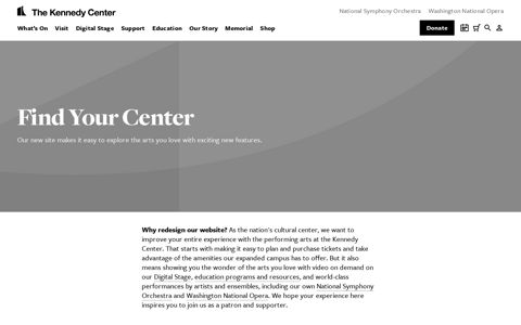 Welcome to the New Website for the Kennedy Center