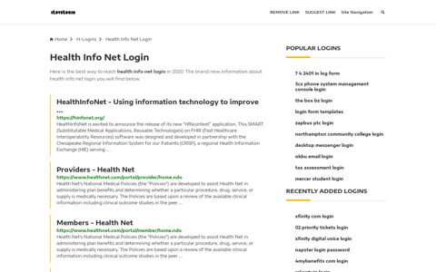 Health Info Net Login ❤️ One Click Access - iLoveLogin