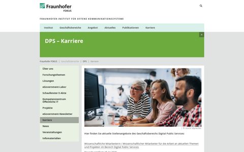 Karriere - Fraunhofer FOKUS, DPS