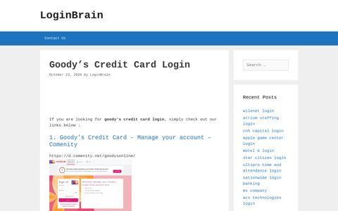 goody's credit card login - LoginBrain