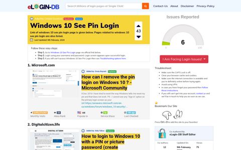 Windows 10 See Pin Login