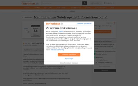 Meinungen zu Gutefrage.net Informationsportal | Testberichte.de