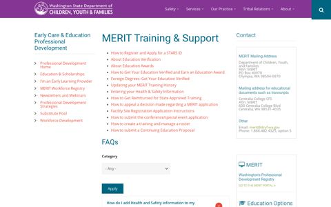 MERIT Training & Support | Washington State Department of ...
