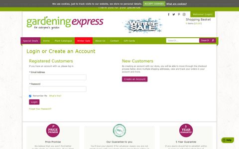 Your Account - Gardening Express
