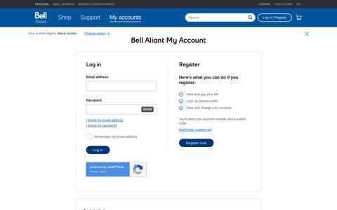 Bell Aliant For Your Home - My Account