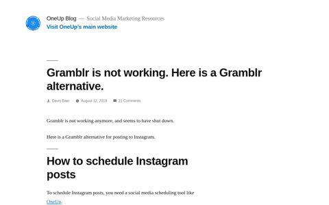 Gramblr is not working. Here is a Gramblr alternative.