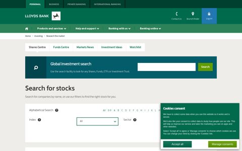 Choose from thousands of shares - Investments - Lloyds Bank