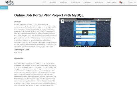 Online Job Portal PHP Project with MySQL - GetSetProject.com