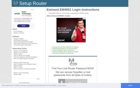Login to Eminent EM4551 Router - SetupRouter