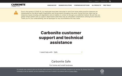 Customer Support and Technical Assistance | Carbonite