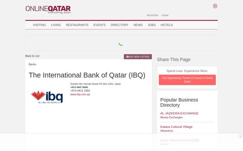 The International Bank of Qatar (IBQ) Banks Qatar