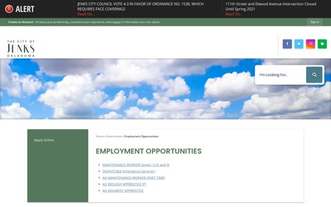 Employment Opportunities | Jenks, OK