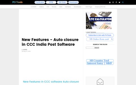 New Features - Auto closure in CCC India Post Software | PO ...