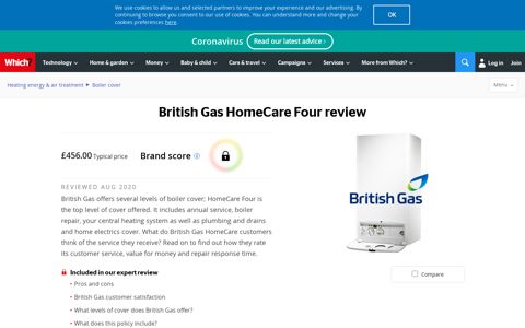 British Gas HomeCare Four boiler cover review - Which?