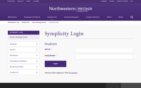 Symplicity Login, Student Life - Northwestern Law