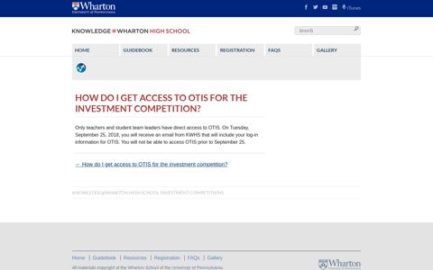 How do I get access to OTIS for the investment competition ...
