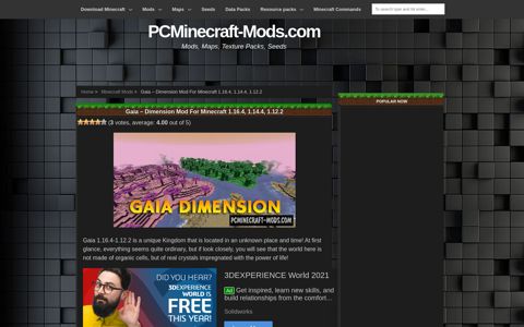 Gaia - Dimension Mod For Minecraft 1.16.4, 1.15.2, 1.14.4