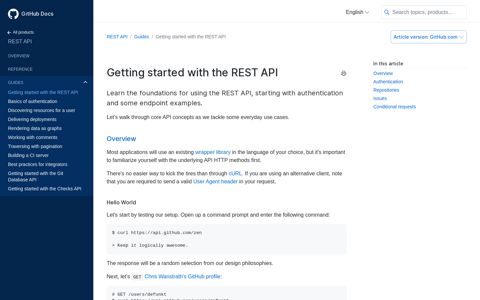 Getting started with the REST API - GitHub Docs