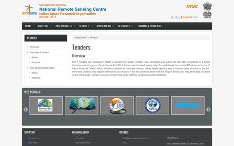 Tenders_Overview | NRSC Web Site