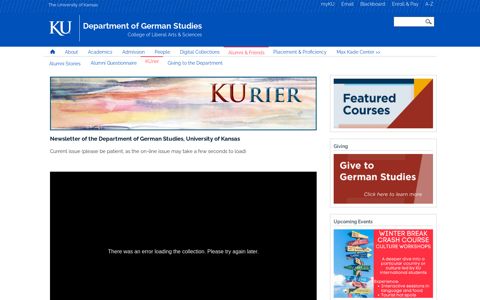 KUrier - Department of German Studies - The University of ...