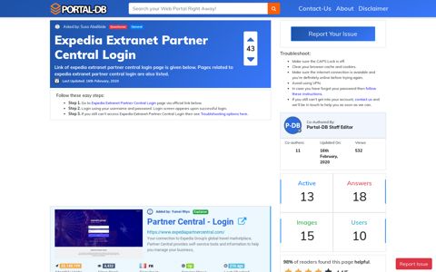 Expedia Extranet Partner Central Login