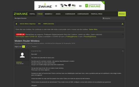 Modem Router Wireless | ZWAME Fórum