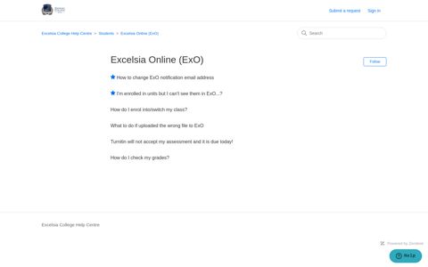Excelsia Online (ExO) - Excelsia College Help Centre - Zendesk