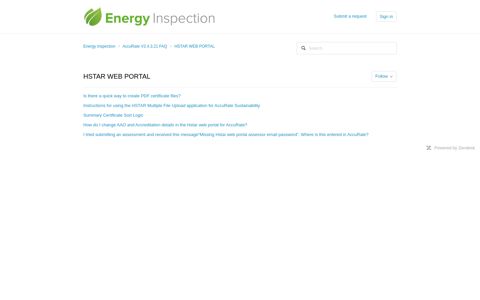 HSTAR WEB PORTAL – Energy Inspection