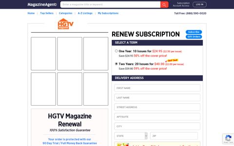 HGTV Magazine Renewal | Magazine-Agent.com