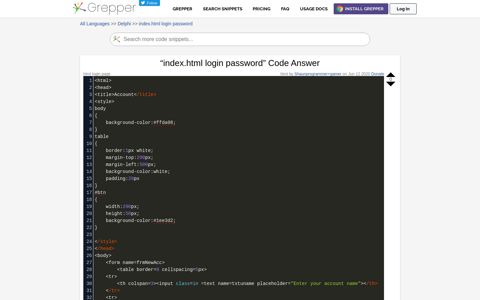 index.html login password Code Example - Grepper