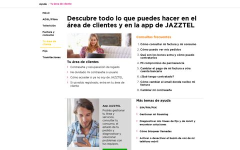 Tu área de cliente - Ayuda Jazztel