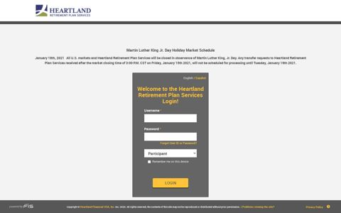 Welcome to the Heartland Retirement Plan Services Login!