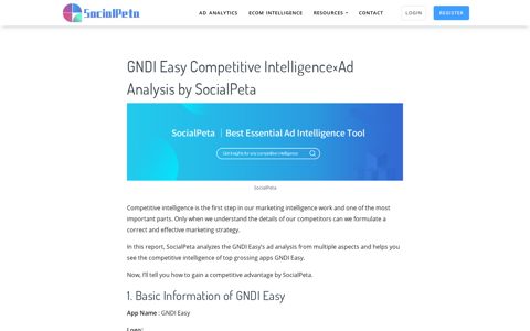 GNDI Easy Competitive Intelligence｜Ad Analysis by SocialPeta
