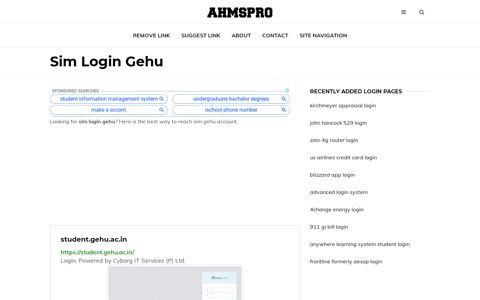 Sim Login Gehu - AhmsPro.com
