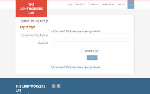 Lightworker Login Page - The Lightworkers Lab