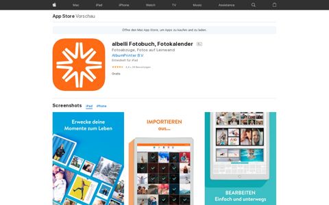 ‎albelli Fotobuch, Fotokalender im App Store - Apple