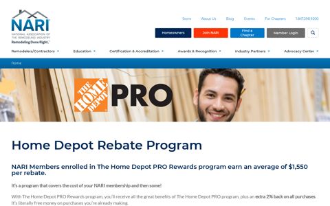 Home Depot Rebate Program | NARI