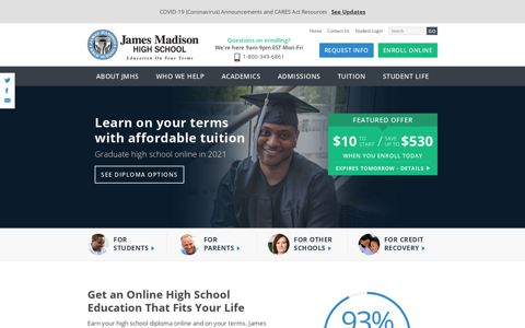 James Madison High School: Online High School - Classes ...