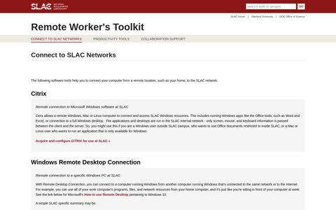 Connecting to SLAC Networks Remotely | Remote Worker's ...
