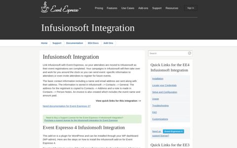 Infusionsoft integration help & documentation | Event Espresso