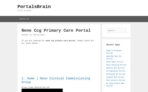 Nene Ccg Primary Care Portal - PortalsBrain - Portal Database