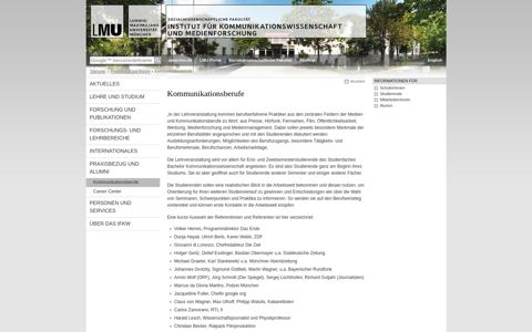 Kommunikationsberufe - IfKW - LMU München