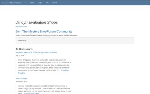 Jancyn Evaluation Shops: Discussions @ MysteryShopForum ...