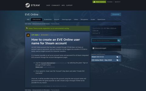 How to create an EVE Online user name for Steam account ...