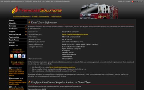 E-mail Server Information - Firehouse Solutions - Web Design ...