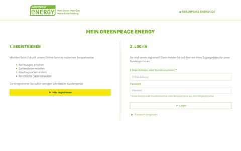 Mein Greenpeace Energy - Das Kunden- und Mitgliederportal