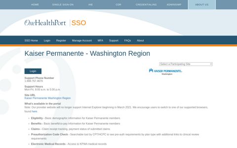 Kaiser Permanente - Washington Region | OneHealthPort