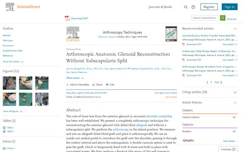 Arthroscopic Anatomic Glenoid Reconstruction Without ...