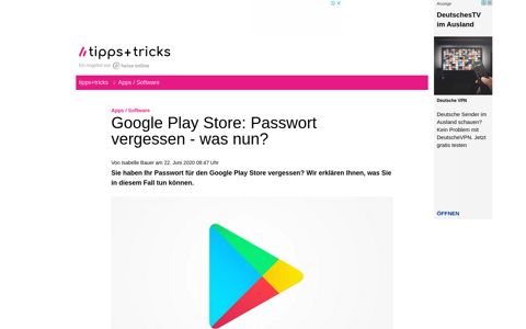 Google Play Store: Passwort vergessen - was nun? - Heise